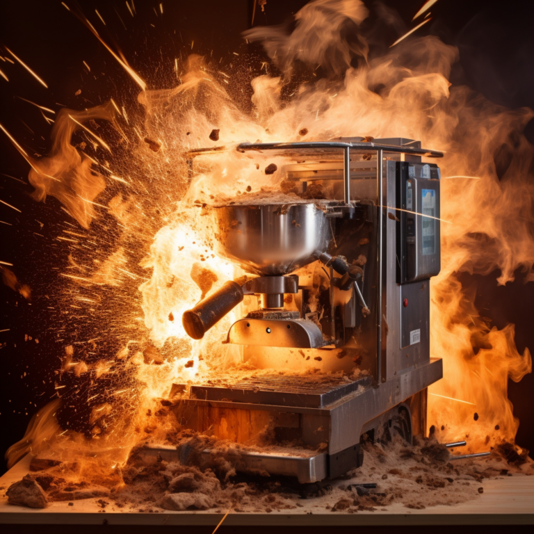 Exploding coffee machine